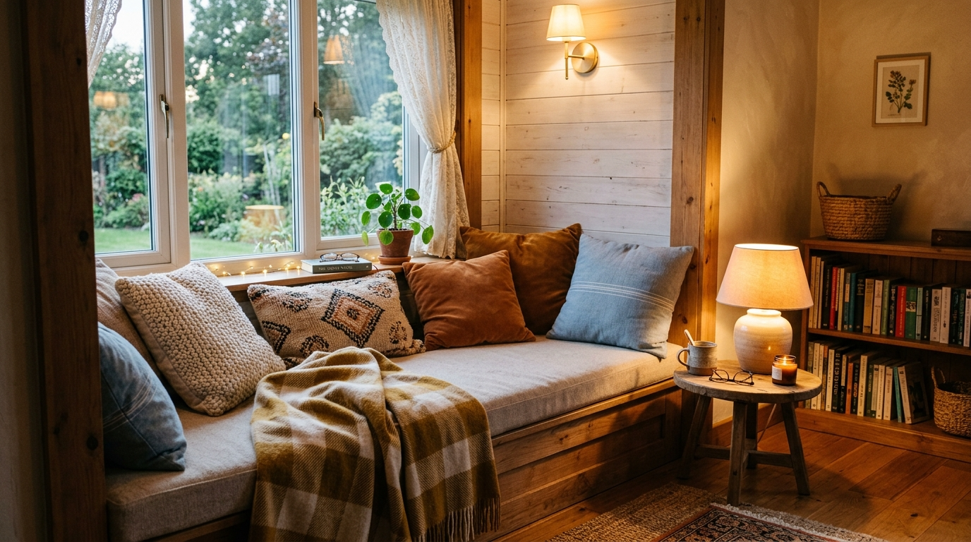 12) Create a low lounge moment (floor cushions + tray)